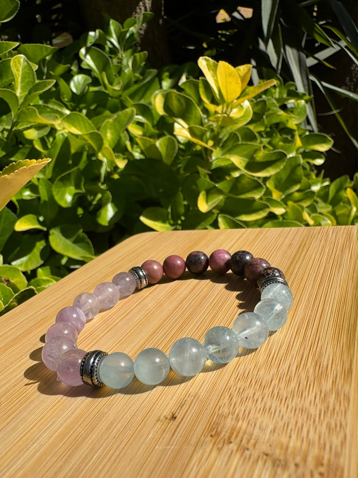 Nouveau Départ | Bracelet Rhodonite, Améthyste Lavande & Aigue-Marine