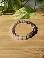 Calme & Douceur | Bracelet Améthyste Chevron & Quartz Rose