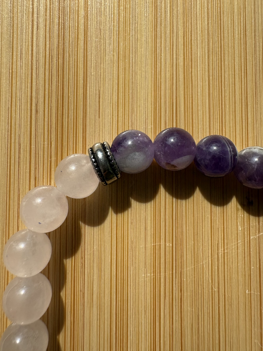 Douceur & Sérénité | Bracelet Quartz Rose & Améthyste Chevron