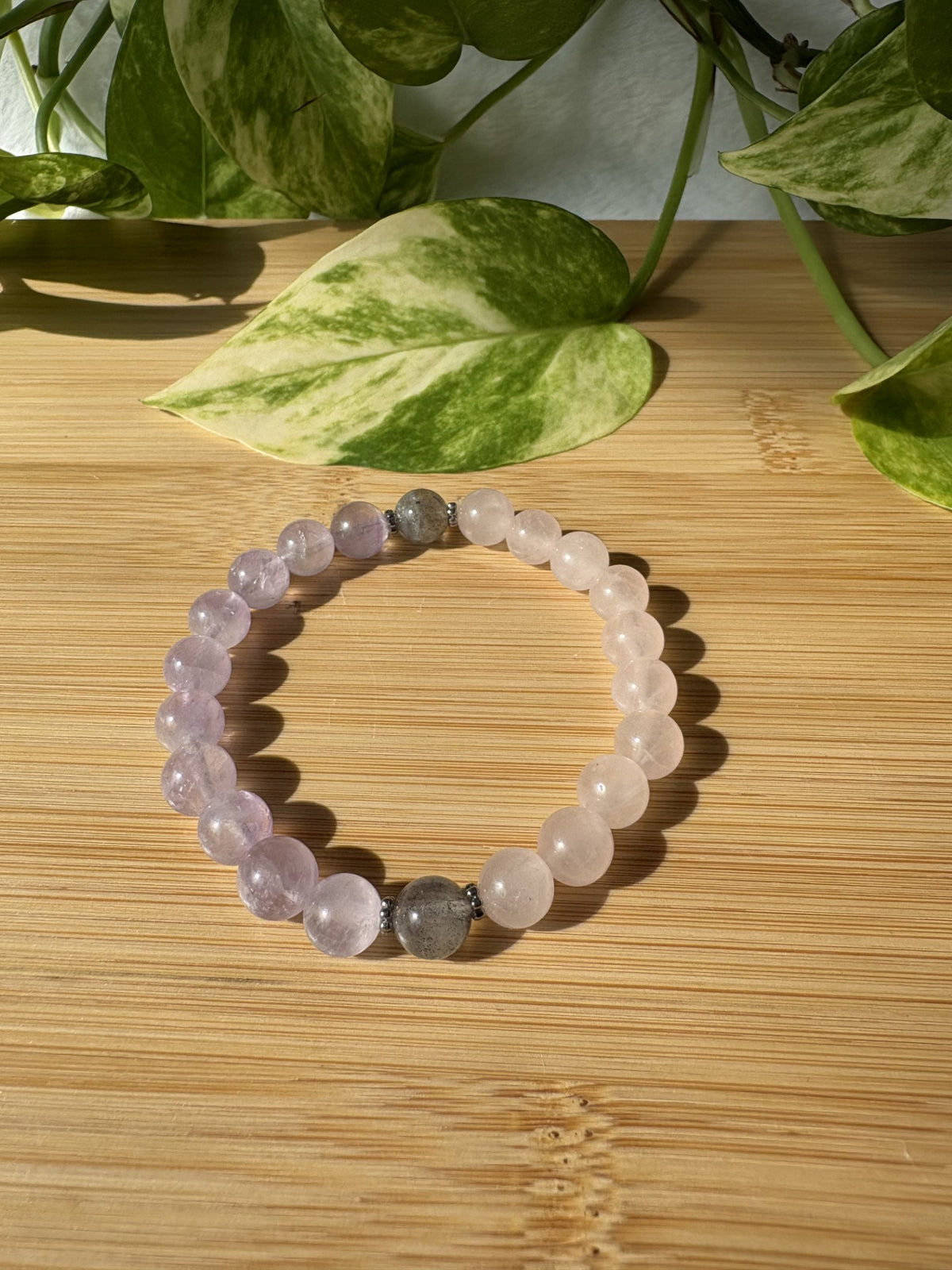 Protection | Bracelet Quartz Rose, Améthyste & Labradorite
