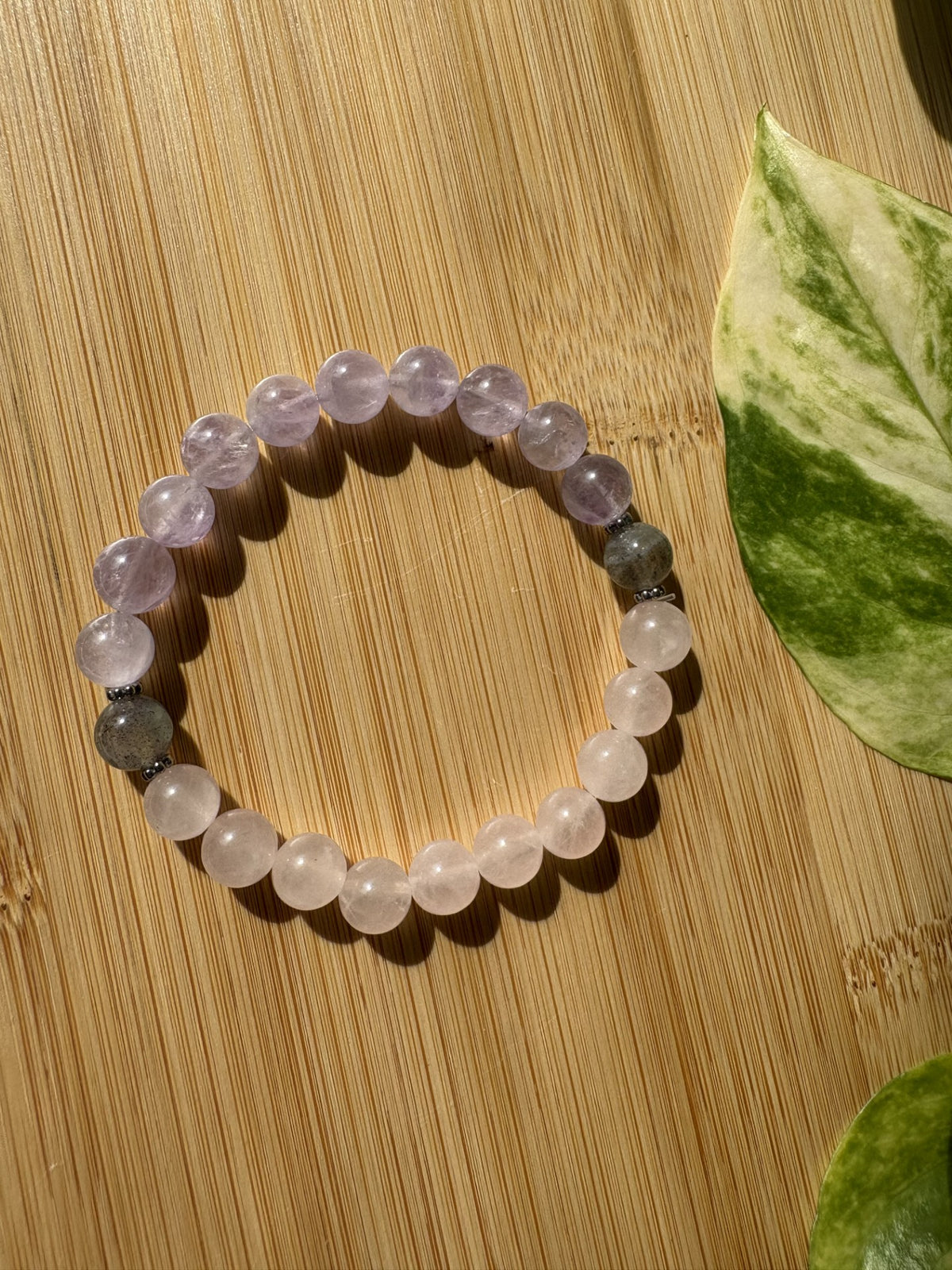 Protection | Bracelet Quartz Rose, Améthyste & Labradorite